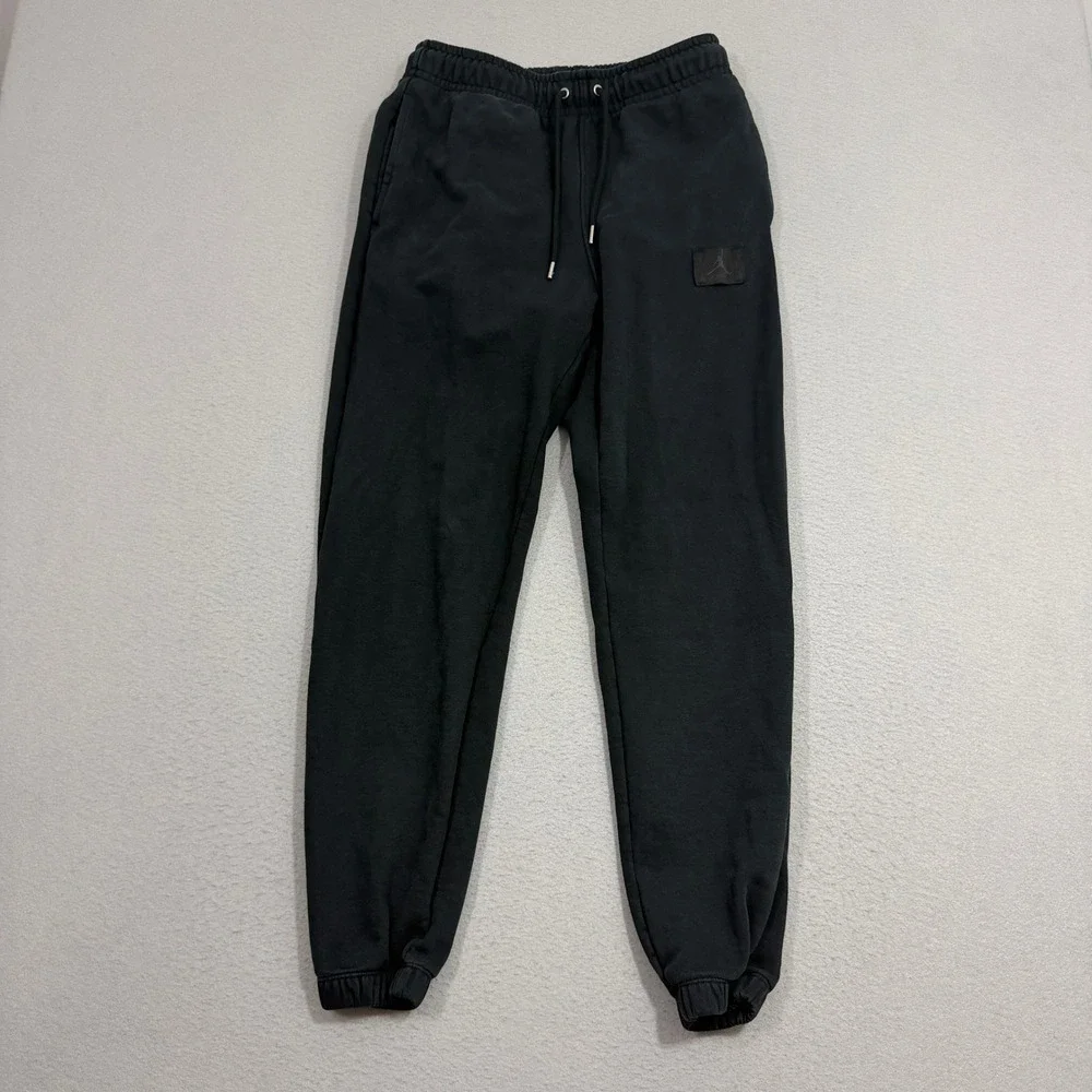 Jordan Sweatpants Men's Small Black FV7251-010 Flight Fleece Joggers Cotton
